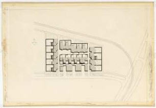 Bundesgartenschau, Karlsruhe 1967 Siedlung Im Eichbäumle: Veröffentlichungszeichnung. Lageplan