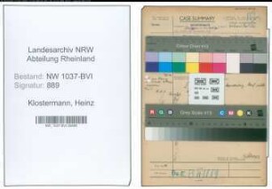 Entnazifizierung Heinz Klostermann , geb. 00.00.0000 (Kunstmaler)