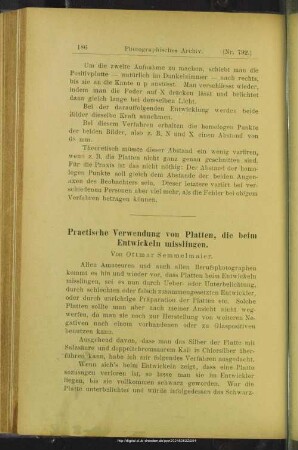 Practische Verwendung von Platten, die beim Entwickeln misslingen