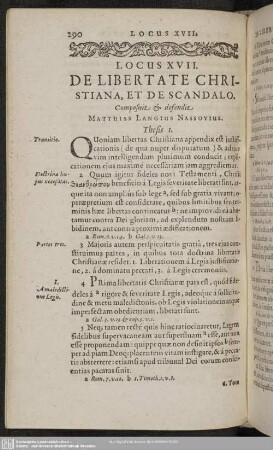 Locus XVII. De Libertate Christiana, Et Scandalo
