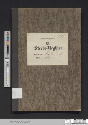 Sterberegister Markendorf 1896