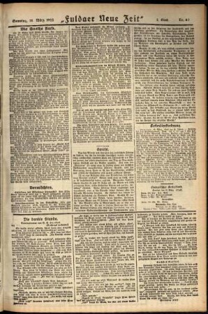 Zweite Ausgabe vom Samstag, den 18. März 1922.