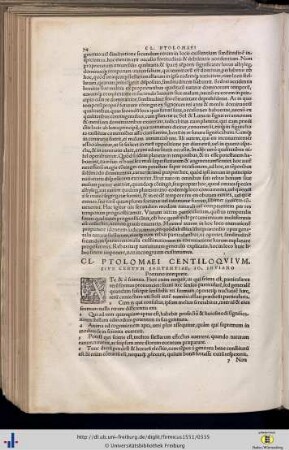 Ptolemaeus, Claudius: Centiloquium. (VD16 P 5266)