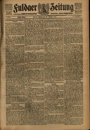 Erste Ausgabe vom Freitag, den 28. Oktober 1910.