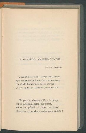 A mi amigo, Amadeo Campos