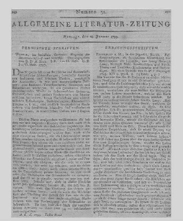 Magazin der Staatswirthschaft und Statistik. Bd. 1-2. Hrsg. von J. D. A. Höck. Weimar: Industrie-Comptoir 1797