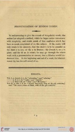 Pronunciation of Hindoo Names