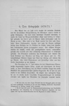 6. Das Kriegsjahr 1870/71.