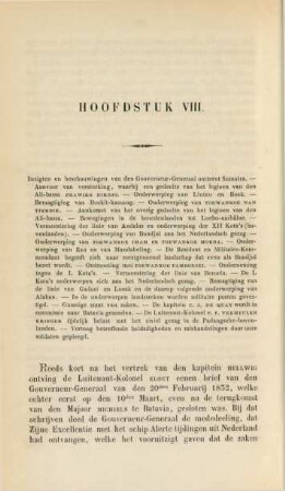 Hoofdstuk VIII. Inzigten en beschouwingen van den gouverneur-generaal omtrent Sumatra. - ...