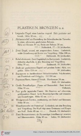 Plastiken, Bronzen (Nr. 1-20)