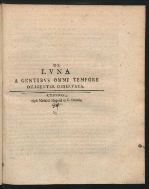 De Lvna A Gentibvs Omni Tempore Diligenter Observata