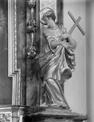 Sankt Sebastiansaltar — Rechte Seitenfigur: die heilige Rosalia