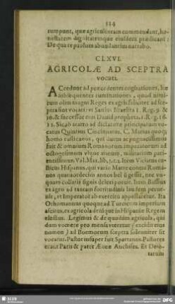CLXVI. Agricolae Ad Sceptra vocati