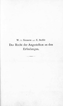 Das Recht der Angestellten an den Erfindungen