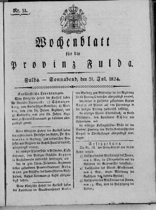 Nr. 31, Ausgabe vom 31. Juli 1824
