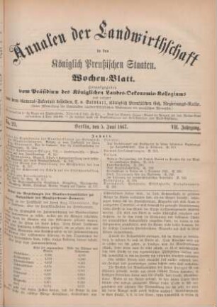No. 23. Berlin, den 5. Juni 1867. VII. Jahrgang.