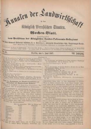 No. 23. Berlin, den 5. Juni 1867. VII. Jahrgang.