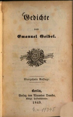 Gedichte von Emanuel Geibel