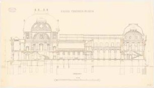 Kaiser-Friedrich-Museum auf der Museumsinsel, Berlin: Längsschnitt 1:150