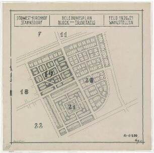 Belegungspläne Trinitatis (Original) Südwestkirchhof Stahnsdorf - Feld 19,20,21 Wahlstellen