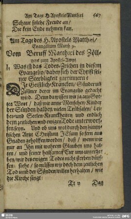 Am Tage des H. Apostels Matthaei