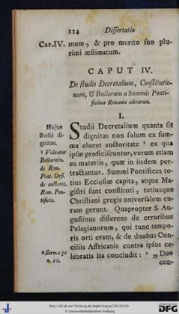 Caput IV. De studio Decretalium, Constitutionum, et Bullarum a Summis Pontificibus Romanis editarum.
