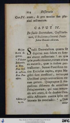 Caput IV. De studio Decretalium, Constitutionum, et Bullarum a Summis Pontificibus Romanis editarum.