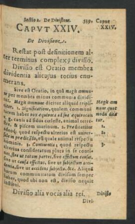 Caput XXIV. De Divisione.