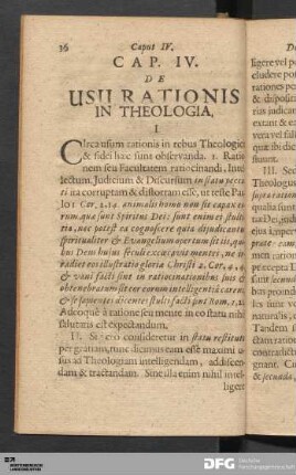 Cap. IV. De Usu Rationis In Theologia.