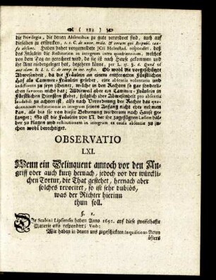 Observatio LXI. - Observatio LXX.