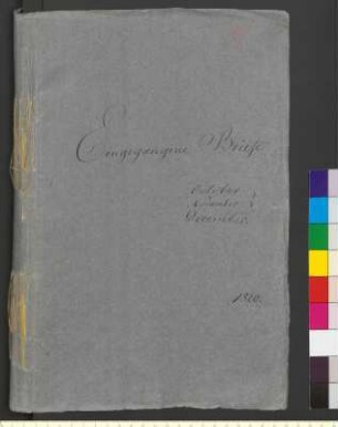 Alter Umschlag "Eingegangene Briefe October November December. 1820."