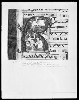 Graduale — Initiale R (equiem), darin Erlösung der Seelen aus dem Fegefeuer