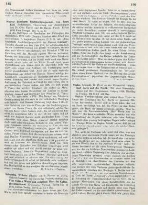 145-146 [Rezension] Schubring, Wilhelm, Vom wahren Wesen und religiösen Wert des Kulturprotestantismus