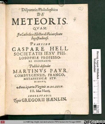 Disputatio Philosophica De Meteoris