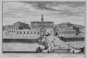 Prospect von dem Königl. Schloß Christiansbourg, gegen dem haupt-Einfahrt, Tab. XXII