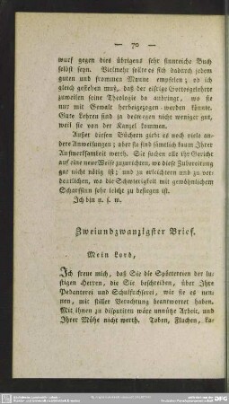 Zweiundzwanzigster Brief