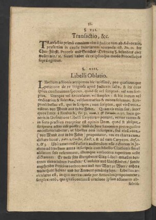 §. VII. Transactio, [et]c.