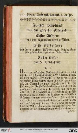 Zweytes Hauptstueck von dem gesezlichen Naeherrecht
