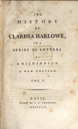 The history of Clarissa Harlowe : in a series of letters, 5