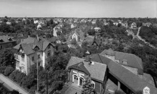 Dresden-Weißer Hirsch. Blick vom Luisenhof nach Nordosten in Richtung Bühlau