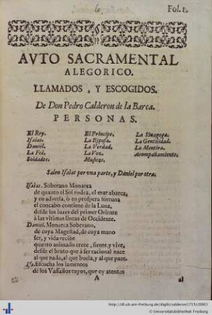 Llamados, y escogidos: Autos sacramentales, alégoricos y historiales de Pedro Calderón de la Barca