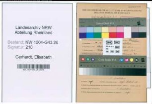 Entnazifizierung Elisabeth Gerhardt , geb. 19.12.1904 ()