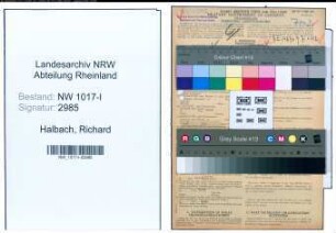 Entnazifizierung Richard Halbach , geb. 31.05.1885 (Fachmeister)