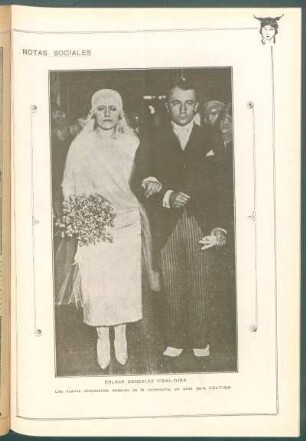 Notas sociales : [Retrato de boda del] Enlace González Vidal-Ojea