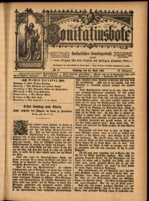 Erste Ausgabe vom Sonntag, den 30. April 1905.