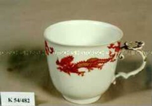 Tasse, Dekor Roter Drache