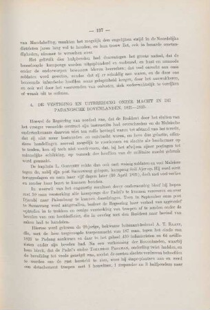 4. De vestiging en uitbreiding onzer macht in de Padangsche Bovenlanden. 1821 - 1825