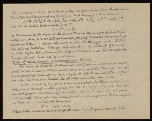 § 19. Lineare Formen in quadratischen Körpern.