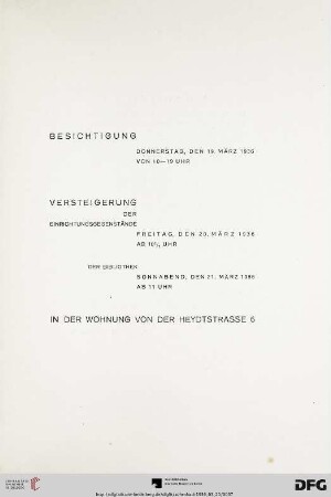Besichtigung – Versteigerung