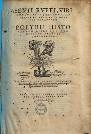 Sexti Rvffi Epitoma De Gestis Et Asseqvvto Dominio Romanorvm